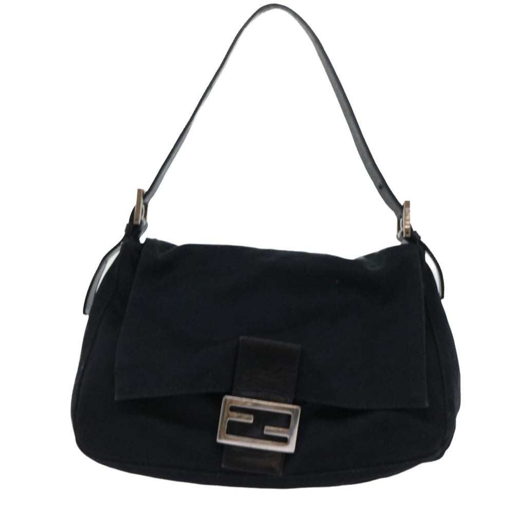FENDI Mamma Baguette Shoulder Bag Nylon Black53376