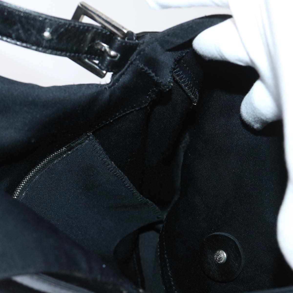 FENDI Mamma Baguette Shoulder Bag Nylon Black53376