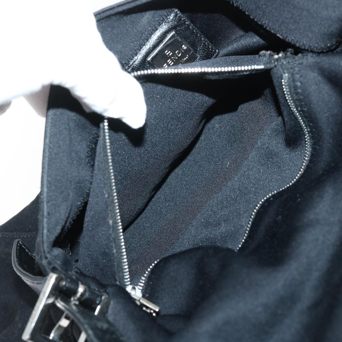 FENDI Mamma Baguette Shoulder Bag Nylon Black53376