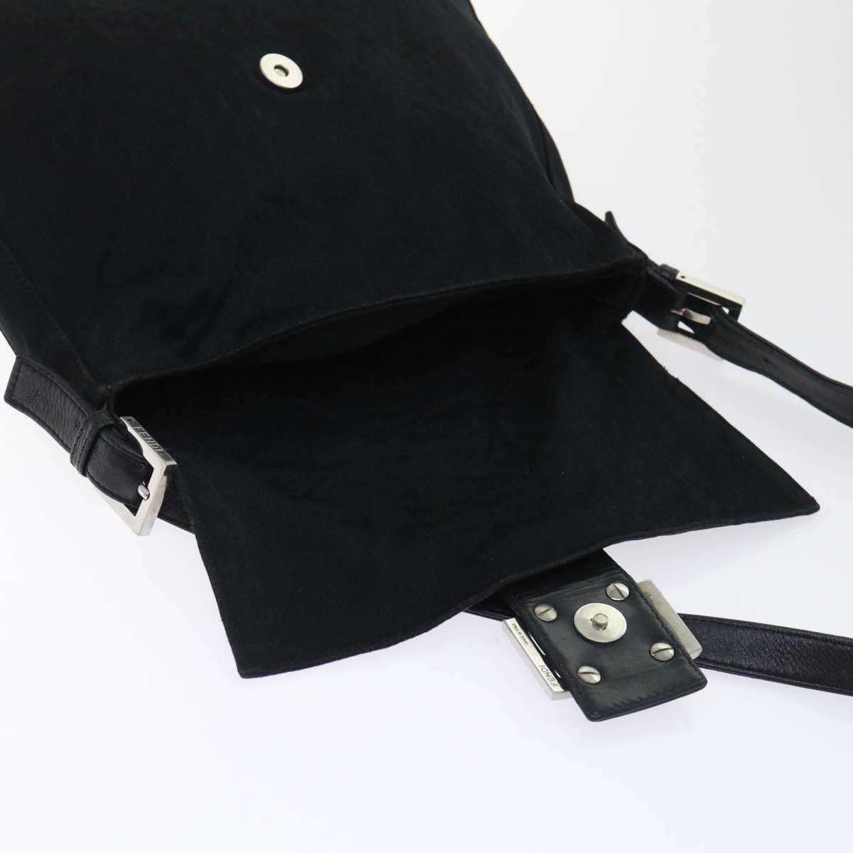 FENDI Mamma Baguette Shoulder Bag Nylon Black53377