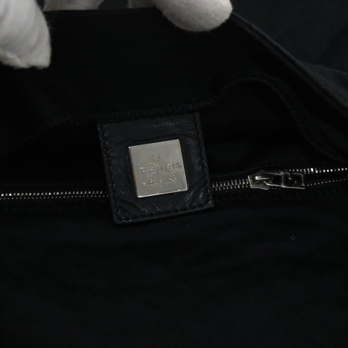 FENDI Mamma Baguette Shoulder Bag Nylon Black53377