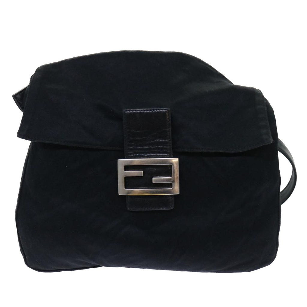 FENDI Mamma Baguette Shoulder Bag Nylon Black53377