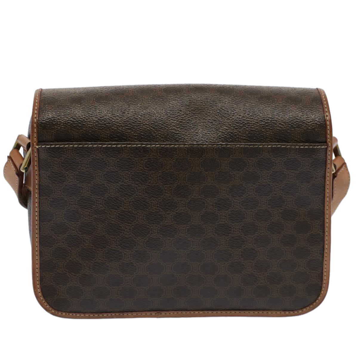 CELINE Macadam Canvas Shoulder Bag PVC Leather Brown  53391