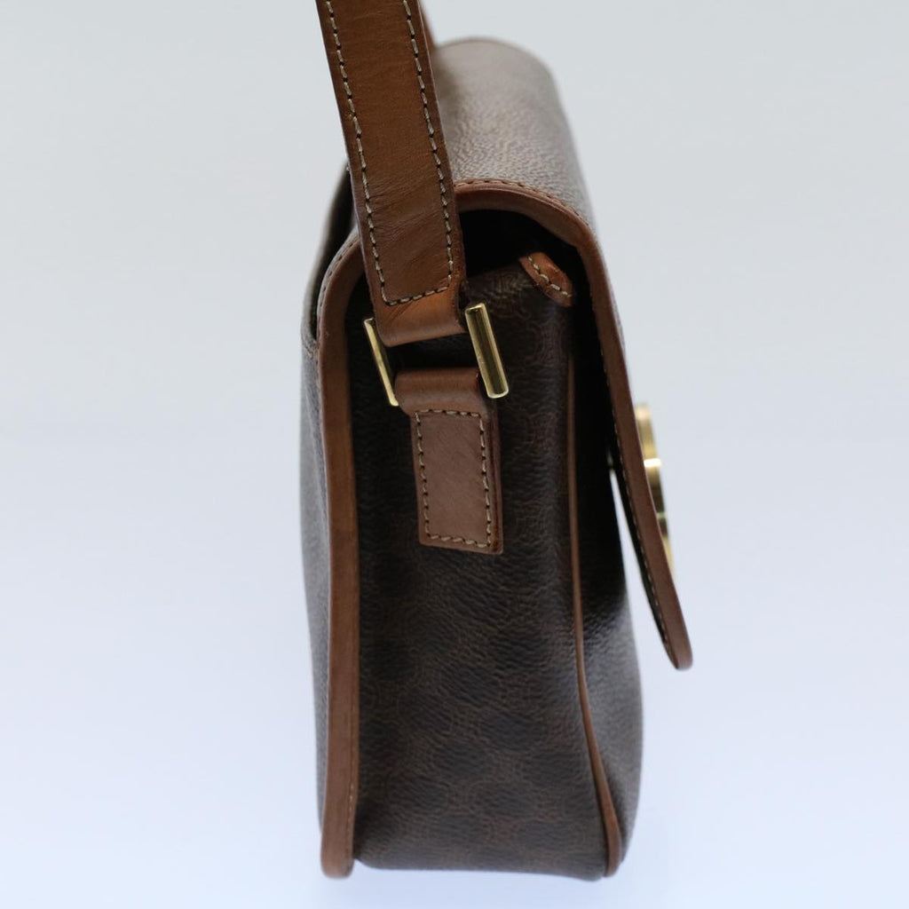 CELINE Macadam Canvas Shoulder Bag PVC Leather Brown  53391