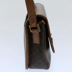 CELINE Macadam Canvas Shoulder Bag PVC Leather Brown  53391