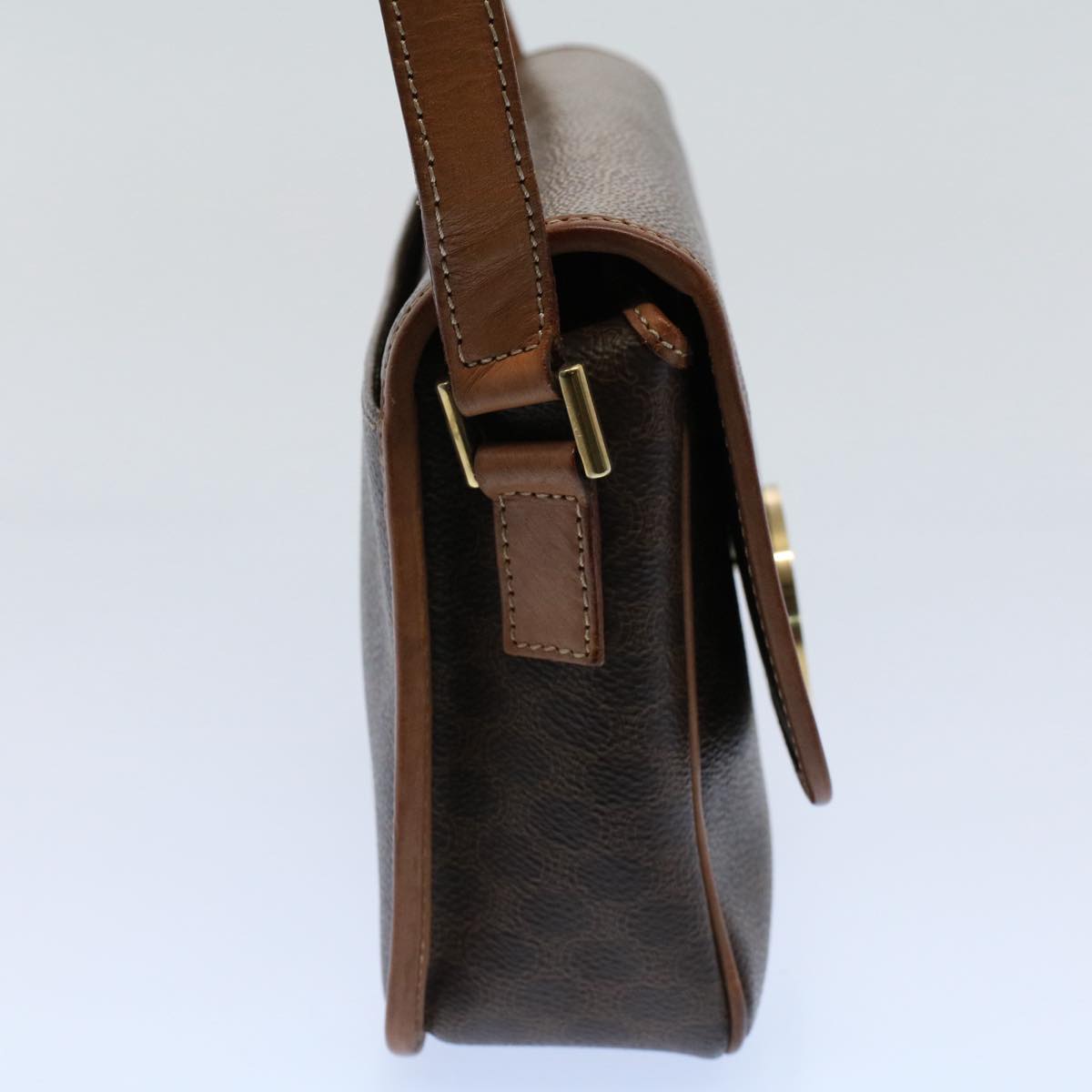 CELINE Macadam Canvas Shoulder Bag PVC Leather Brown  53391