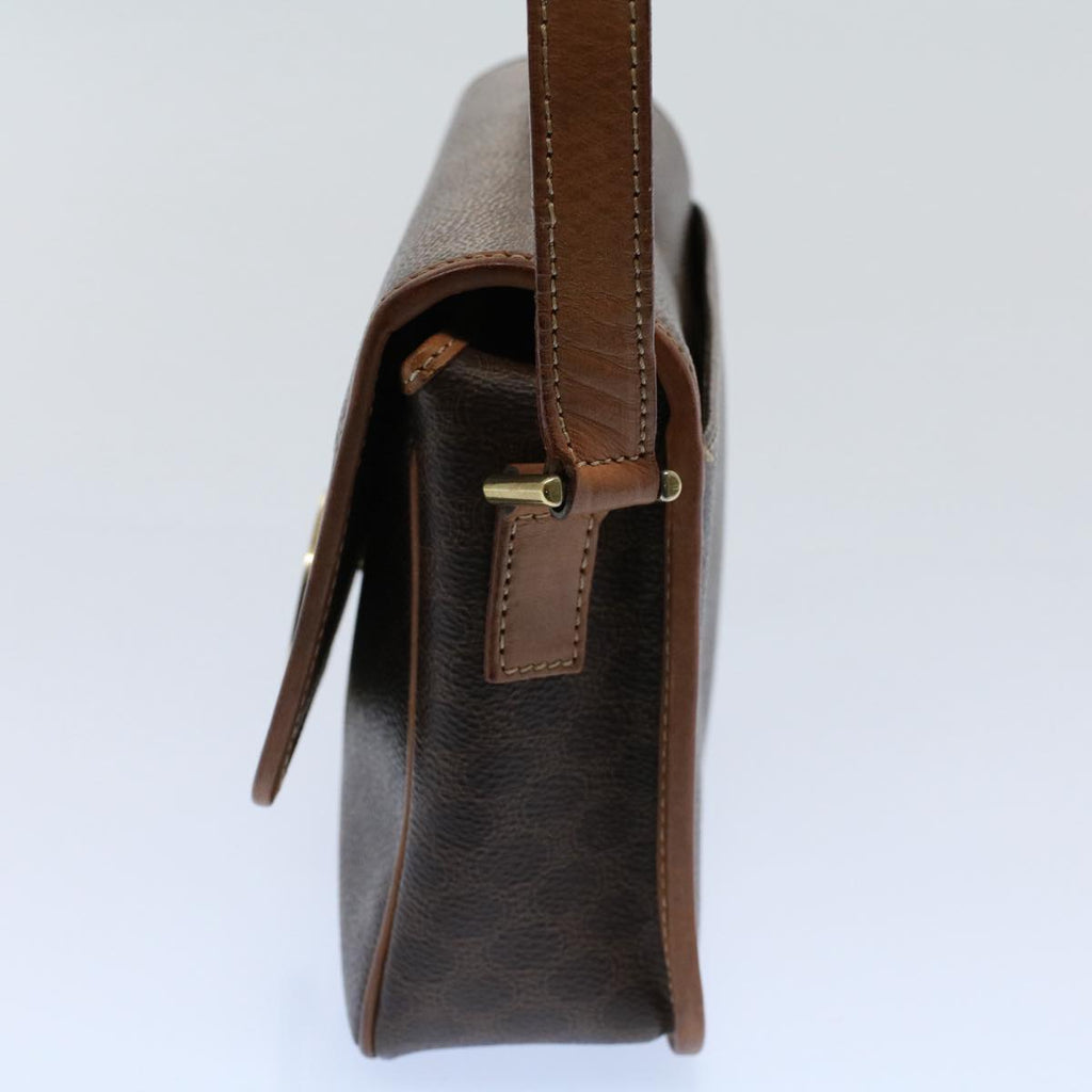 CELINE Macadam Canvas Shoulder Bag PVC Leather Brown  53391