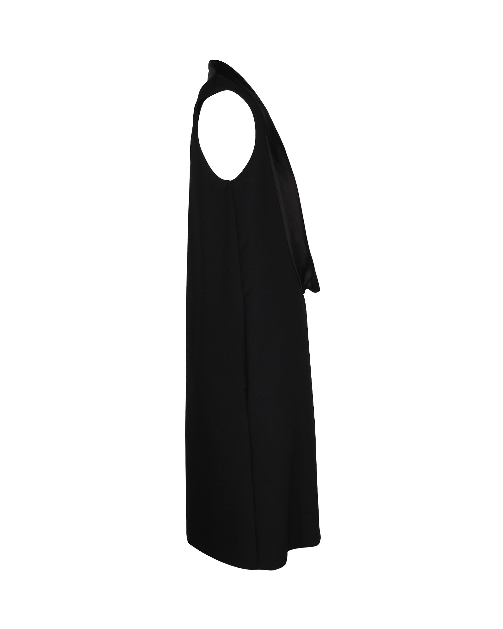 Dior Open Front Dress in Black Wool