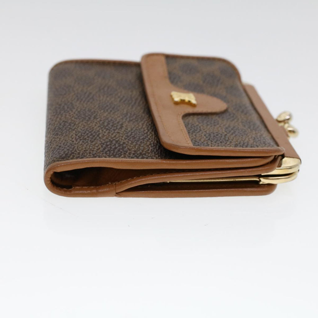 CELINE Macadam Canvas Gamaguchi Wallet PVC Leather Brown  53477