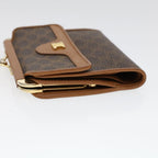 CELINE Macadam Canvas Gamaguchi Wallet PVC Leather Brown  53477
