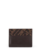 Fendi FF Square Leather Card Wallet Brown