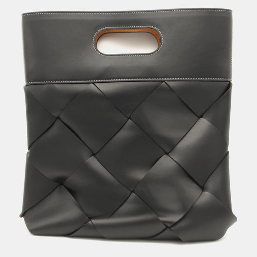 Bottega Veneta Black Leather Small Slip Tote Bag