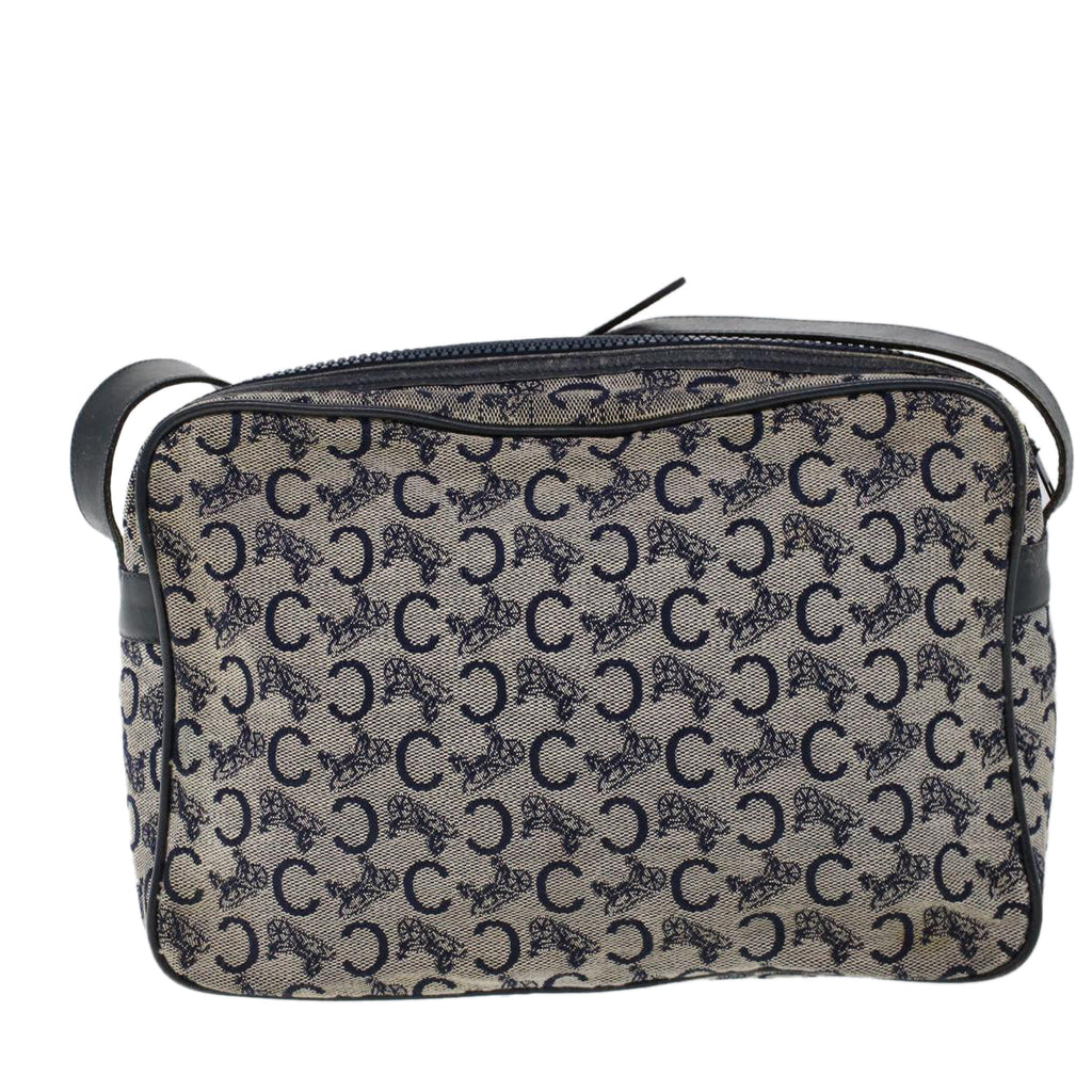 CELINE C Macadam Canvas Shoulder Bag Navy  53733