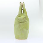 CELINE Hand Bag Suede Green Auth 53736