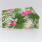 CELINE Botanical Pattern Tote Bag Canvas Green Pink  53737