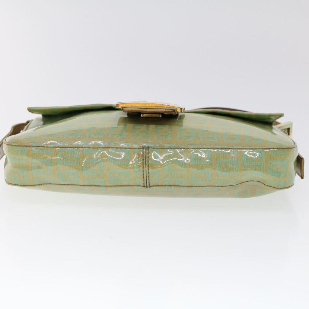FENDI Zucchino Canvas Mamma Baguette Shoulder Bag Enamel Light Blue53741