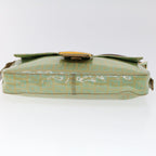 FENDI Zucchino Canvas Mamma Baguette Shoulder Bag Enamel Light Blue53741