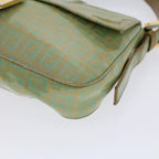 FENDI Zucchino Canvas Mamma Baguette Shoulder Bag Enamel Light Blue53741