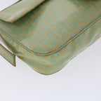 FENDI Zucchino Canvas Mamma Baguette Shoulder Bag Enamel Light Blue53741