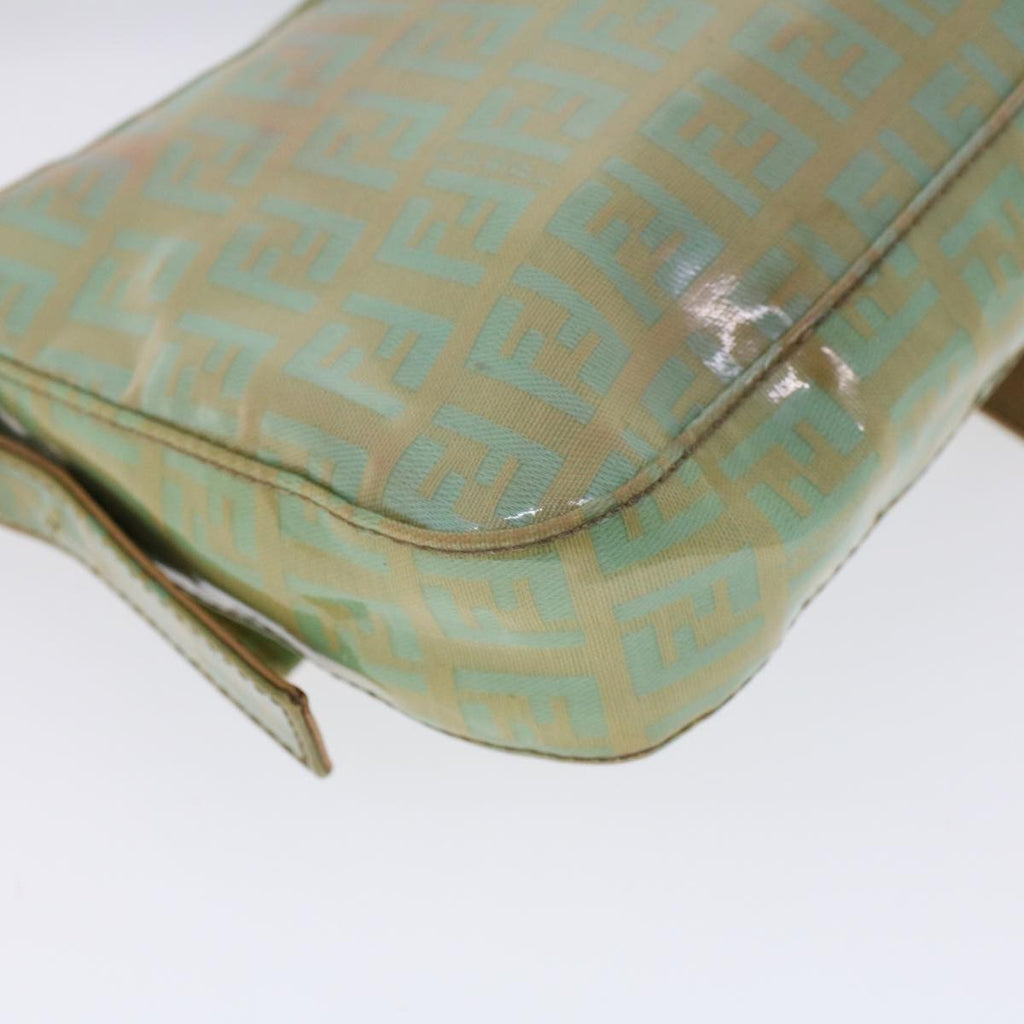 FENDI Zucchino Canvas Mamma Baguette Shoulder Bag Enamel Light Blue53741