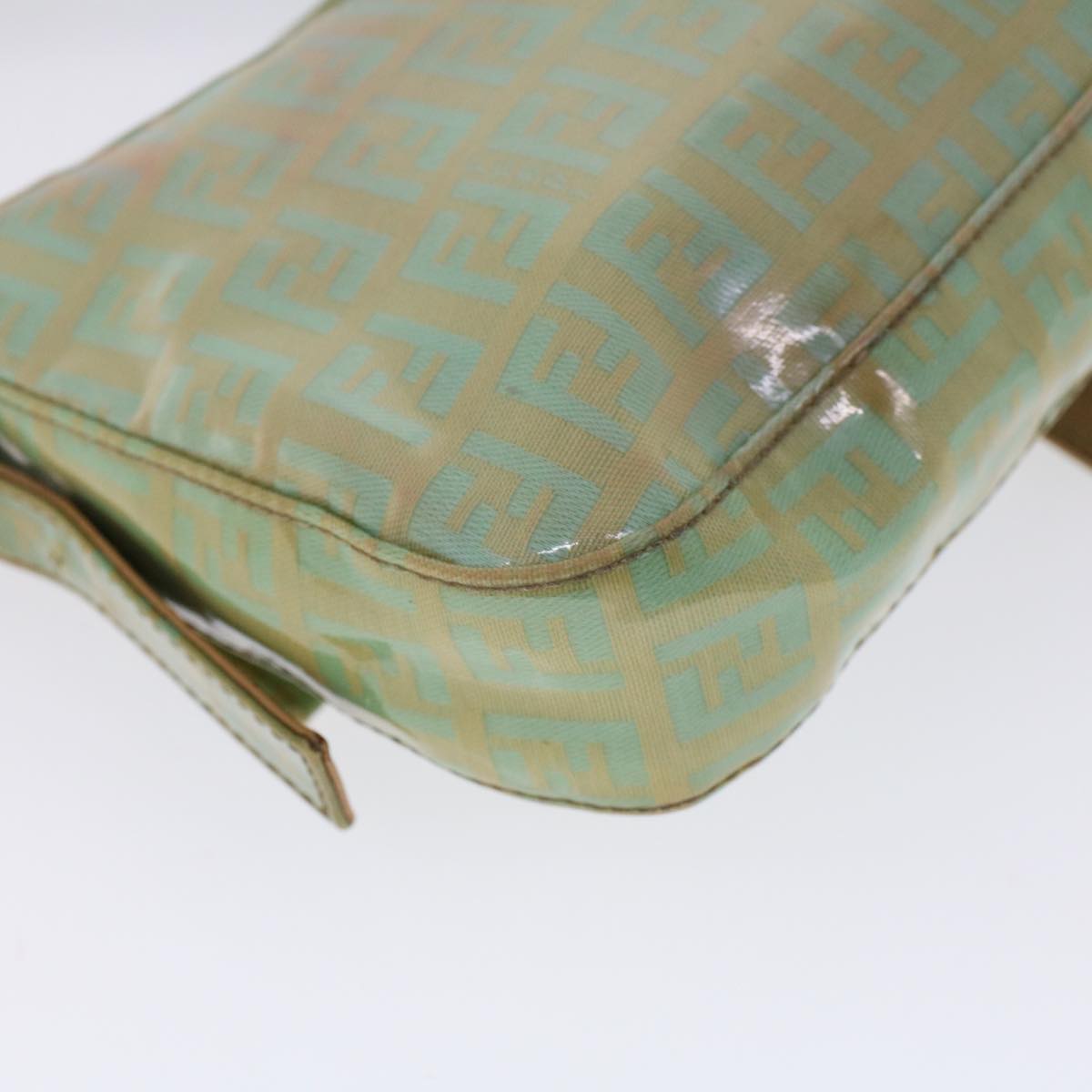 FENDI Zucchino Canvas Mamma Baguette Shoulder Bag Enamel Light Blue53741