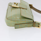 FENDI Zucchino Canvas Mamma Baguette Shoulder Bag Enamel Light Blue53741