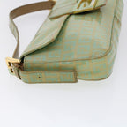 FENDI Zucchino Canvas Mamma Baguette Shoulder Bag Enamel Light Blue53741
