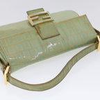 FENDI Zucchino Canvas Mamma Baguette Shoulder Bag Enamel Light Blue53741