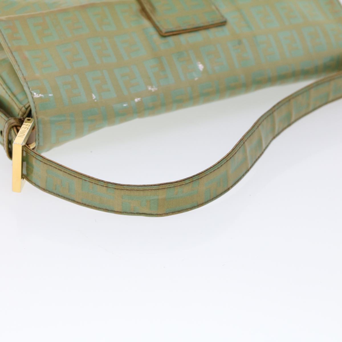 FENDI Zucchino Canvas Mamma Baguette Shoulder Bag Enamel Light Blue53741