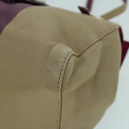 FENDI Mamma Baguette Hand Bag Leather Beige Purple53742