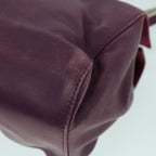 FENDI Mamma Baguette Hand Bag Leather Beige Purple53742