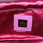 FENDI Mamma Baguette Hand Bag Leather Beige Purple53742
