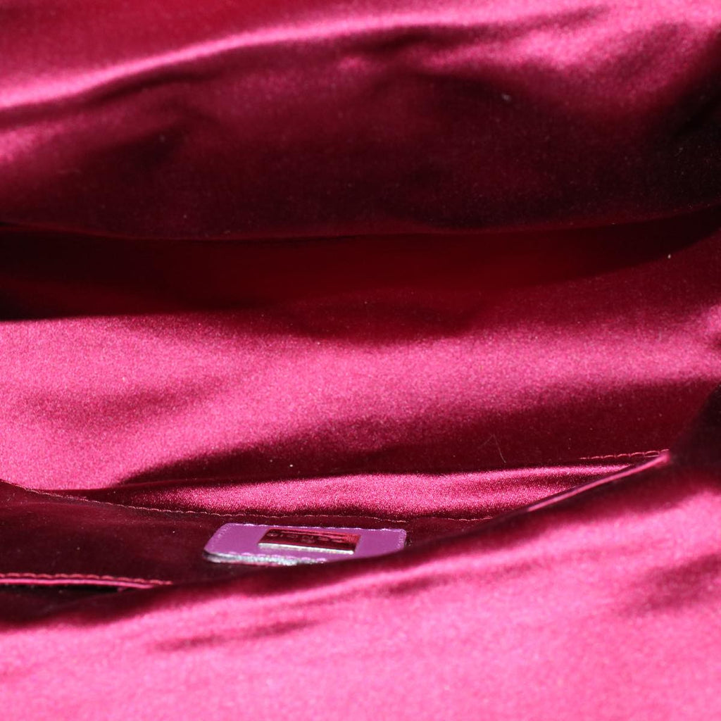 FENDI Mamma Baguette Hand Bag Leather Beige Purple53742