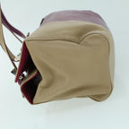 FENDI Mamma Baguette Hand Bag Leather Beige Purple53742