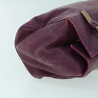 FENDI Mamma Baguette Hand Bag Leather Beige Purple53742