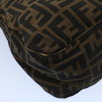 FENDI Zucca Canvas Mamma Baguette Shoulder Bag Black Brown53745