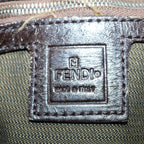 FENDI Zucca Canvas Mamma Baguette Shoulder Bag Black Brown53745