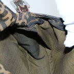 FENDI Zucca Canvas Mamma Baguette Shoulder Bag Black Brown53745