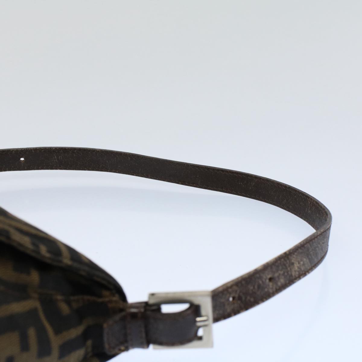 FENDI Zucca Canvas Mamma Baguette Shoulder Bag Black Brown53745