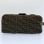 FENDI Zucca Canvas Mamma Baguette Shoulder Bag Black Brown53745