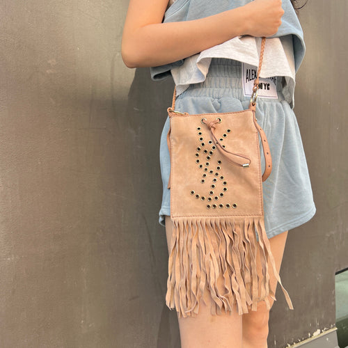 Yves Saint Laurent Suede Tassel Bag