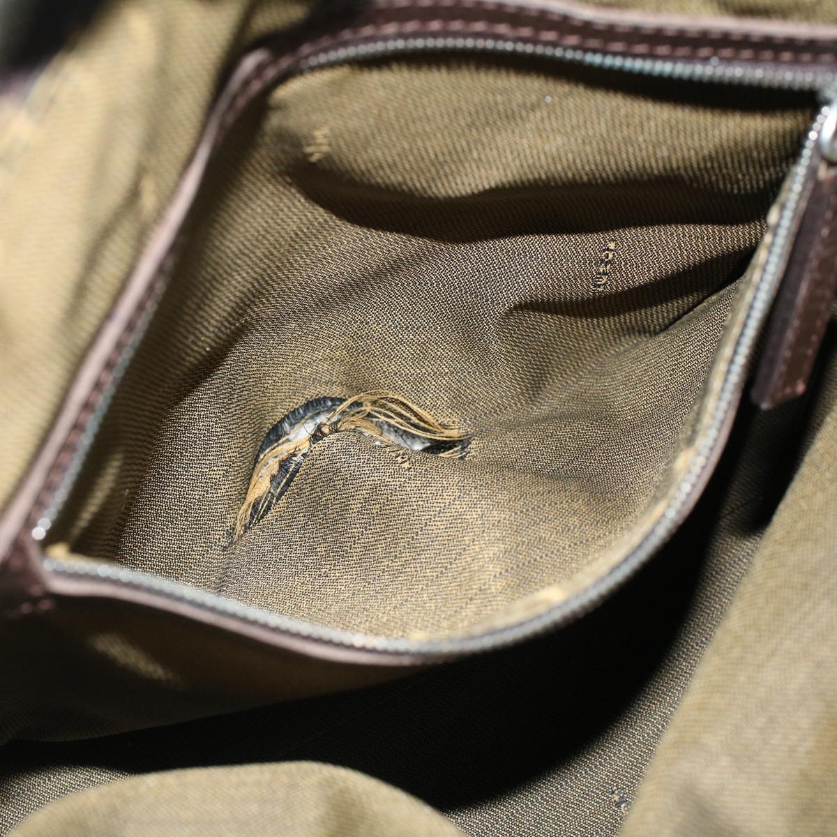 FENDI Zucca Canvas Hand Bag Brown53776