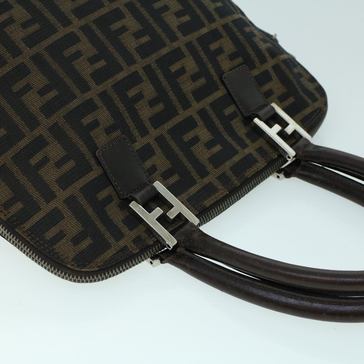 FENDI Zucca Canvas Hand Bag Brown53776