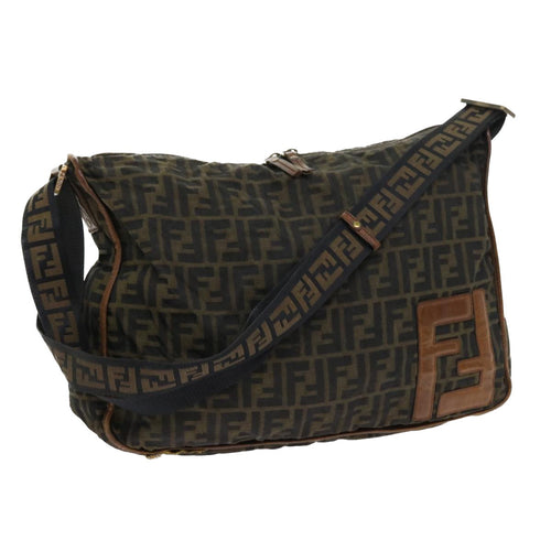FENDI Zucca Canvas Shoulder Bag Nylon Brown53796