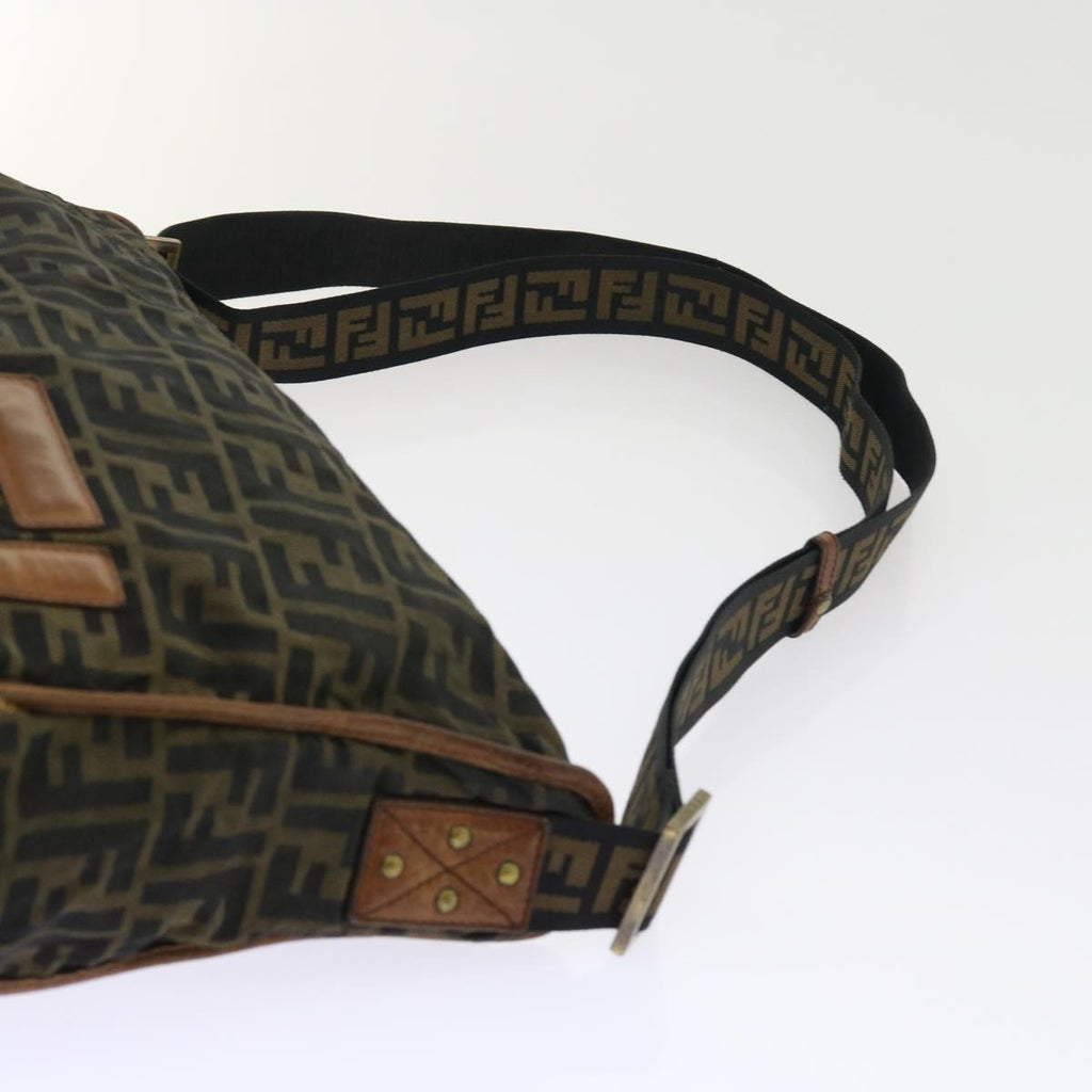 FENDI Zucca Canvas Shoulder Bag Nylon Brown53796