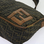 FENDI Zucca Canvas Shoulder Bag Nylon Brown53796