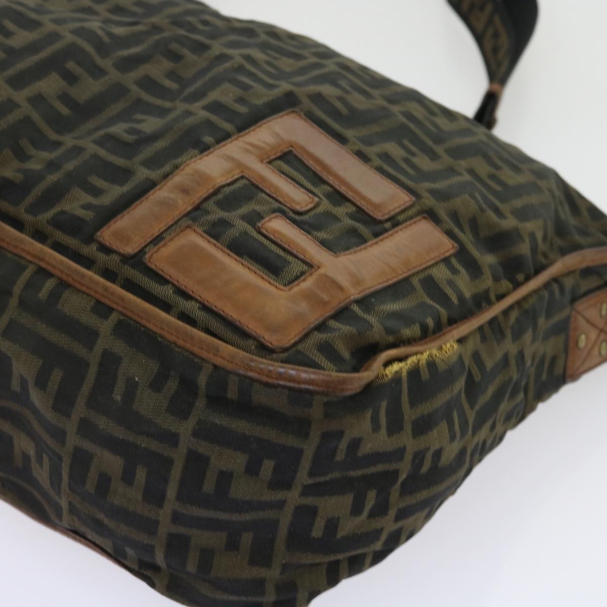 FENDI Zucca Canvas Shoulder Bag Nylon Brown53796