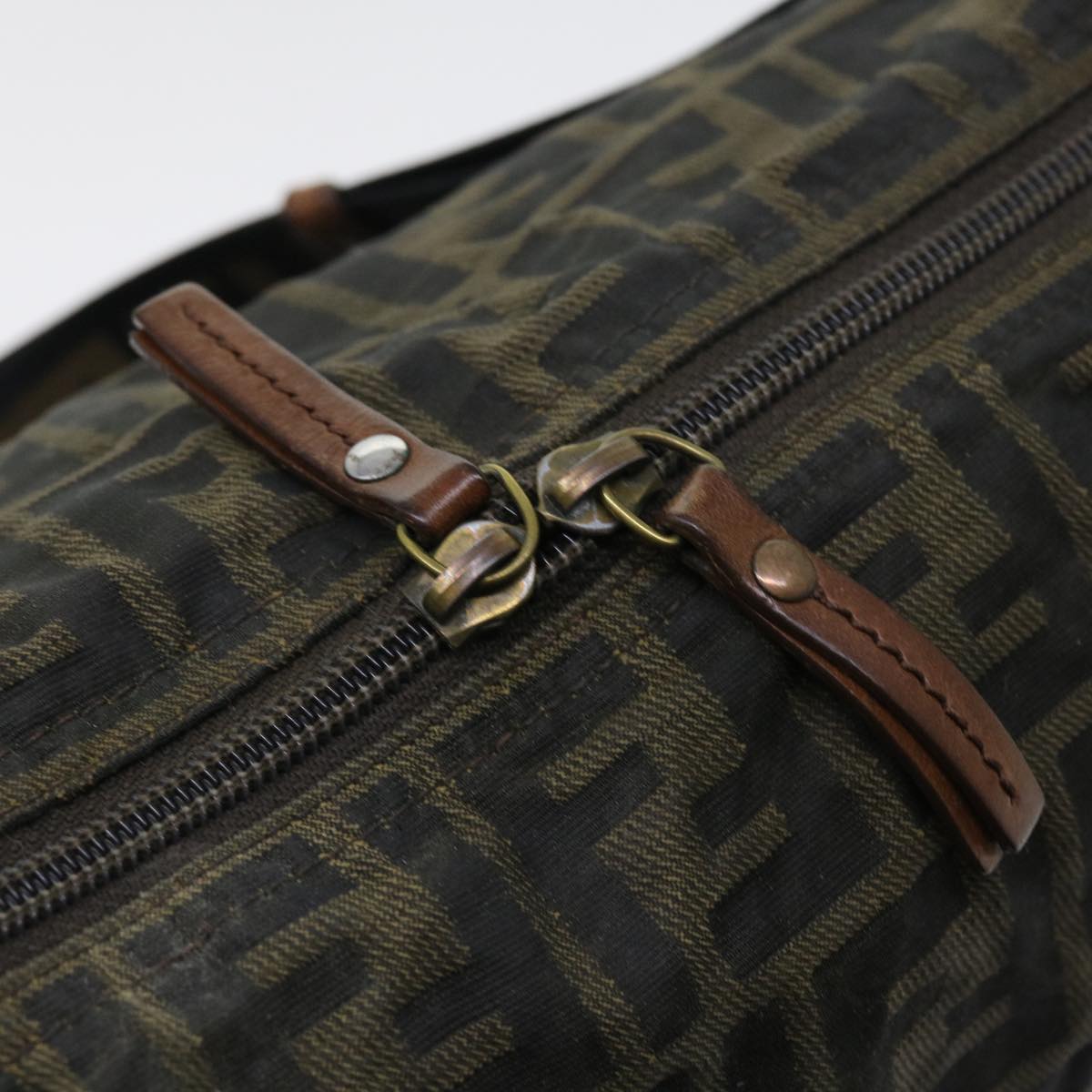 FENDI Zucca Canvas Shoulder Bag Nylon Brown53796