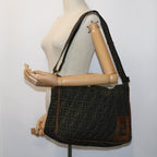 FENDI Zucca Canvas Shoulder Bag Nylon Brown53796