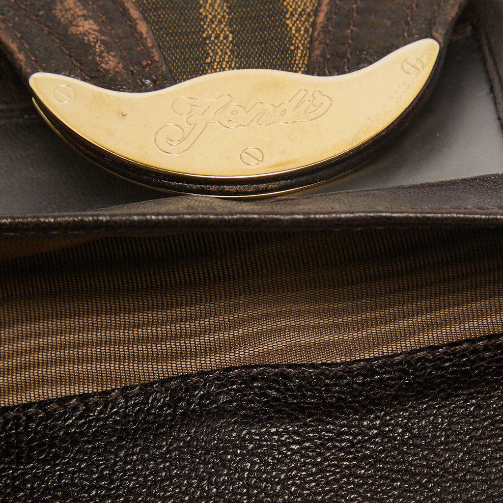 Fendi Zucca Canvas And Leather Spy Continental Wallet